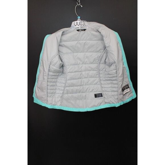 THE NORTH FACE LG GIRLS 14/16 TEAL/GRAY PUFFER LIGHT WEIGHT COAT - Picture 8 of 11